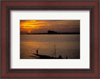 Framed Pirogue On The Bani River, Mopti, Mali, West Africa