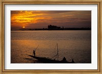Framed Pirogue On The Bani River, Mopti, Mali, West Africa