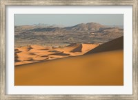 Framed MOROCCO, Tafilalt, MERZOUGA: Erg Chebbi Dunes sunset