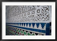 Framed Close up of design on Islamic law courts, Morocco