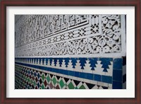 Framed Close up of design on Islamic law courts, Morocco