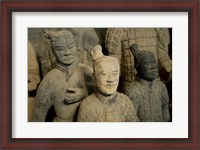 Framed Ranks and uniroms of terra cotta warrior figures