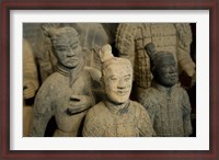 Framed Ranks and uniroms of terra cotta warrior figures