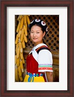 Framed Naxi Minority Woman in Traditional Ethnic Costume, China