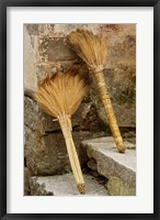 Framed Pair of brooms on steps, Hong Cun Village, Yi County, China