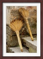 Framed Pair of brooms on steps, Hong Cun Village, Yi County, China