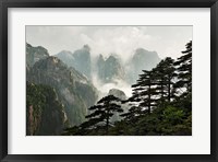 Framed Peaks and Valleys of Grand Canyon in the mist, Mt. Huang Shan, China