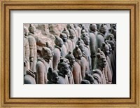 Framed Three Rows of Qin Terra Cotta Warriors, Xian, China