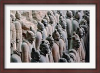 Framed Three Rows of Qin Terra Cotta Warriors, Xian, China