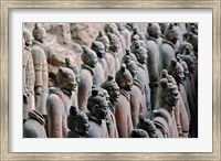 Framed Three Rows of Qin Terra Cotta Warriors, Xian, China
