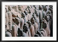 Framed Three Rows of Qin Terra Cotta Warriors, Xian, China