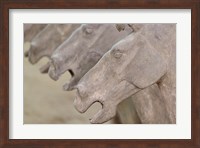 Framed Qin Terra Cotta Warriors and Horses, Xian, Shaanxi, China