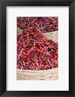Framed Red peppers at local produce market, Bumthang, Bhutan