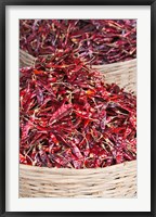 Framed Red peppers at local produce market, Bumthang, Bhutan