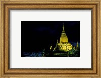 Framed Night View of Ananda Pahto, Myanmar