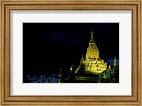 Framed Night View of Ananda Pahto, Myanmar