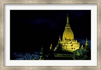 Framed Night View of Ananda Pahto, Myanmar