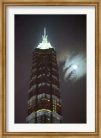Framed Night View of Jinmao Building, Shanghai, China