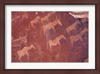 Framed Pictograph, Engravings from Stone Age Culture, Twyfelfonstein Region, Namibia