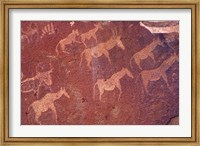 Framed Pictograph, Engravings from Stone Age Culture, Twyfelfonstein Region, Namibia