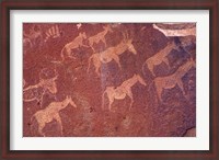 Framed Pictograph, Engravings from Stone Age Culture, Twyfelfonstein Region, Namibia