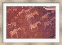 Framed Pictograph, Engravings from Stone Age Culture, Twyfelfonstein Region, Namibia