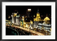 Framed Night View of Shanghai, China