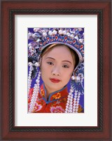 Framed Portrait of Chinese Woman Wearing Ming Dynasty Dress, China