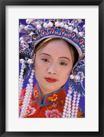 Framed Portrait of Chinese Woman Wearing Ming Dynasty Dress, China