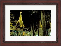 Framed Night View of Illuminated Shwedagon, Myanmar