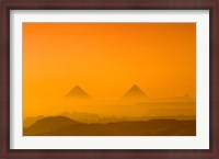 Framed Pyramids at Giza, Khafre, Menkaure, Giza Plateau, Egypt