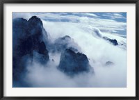 Framed Mountain Peaks in Mist, Mt Huangshan (Yellow Mountain), China