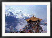 Framed Praying Flags and Pavilion, Deqin, Lijiang Area, Yunnan Province, China