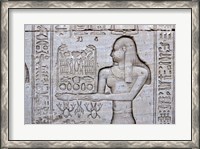 Framed Queen Cleopatra and Stone Carved Hieroglyphics, Egypt