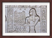 Framed Queen Cleopatra and Stone Carved Hieroglyphics, Egypt