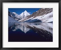 Framed Mount Jichu Drake in Sophu lake, Jigme Dorji NP, Bhutan