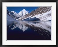 Framed Mount Jichu Drake in Sophu lake, Jigme Dorji NP, Bhutan