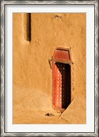 Framed Shoes outside side door into the Mosque at Djenne, Mali, West Africa