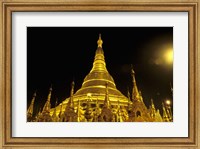 Framed Shwedagon Pagoda at Night, Yangon, Myanmar