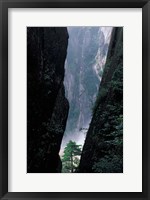 Framed Sheer Cliffs on Mt Huangshan (Yellow Mountain), China