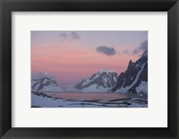 Framed Sunset Light on Lemaire Channel, Antarctic Peninsula