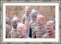 Framed Terra Cotta Warrior Heads, Xian, Shaanxi, China