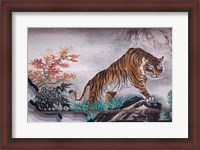 Framed Tiger Painting on Outdoor Corridors, Zhongshan Park, Beijing, China