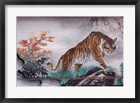 Framed Tiger Painting on Outdoor Corridors, Zhongshan Park, Beijing, China