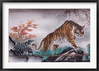 Framed Tiger Painting on Outdoor Corridors, Zhongshan Park, Beijing, China