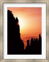 Framed Sunburst on Craggy Huangshan Peaks, Anhui, China