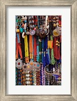Framed Souvenir necklaces at market in Luxor, Egypt