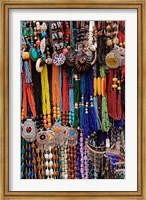 Framed Souvenir necklaces at market in Luxor, Egypt