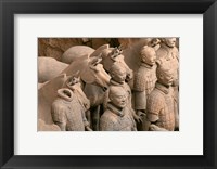 Framed Terra Cotta Warriors and Horses at Emperor Qin Shihuangdi's Tomb, China