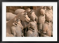 Framed Terra Cotta Warriors and Horses at Emperor Qin Shihuangdi's Tomb, China